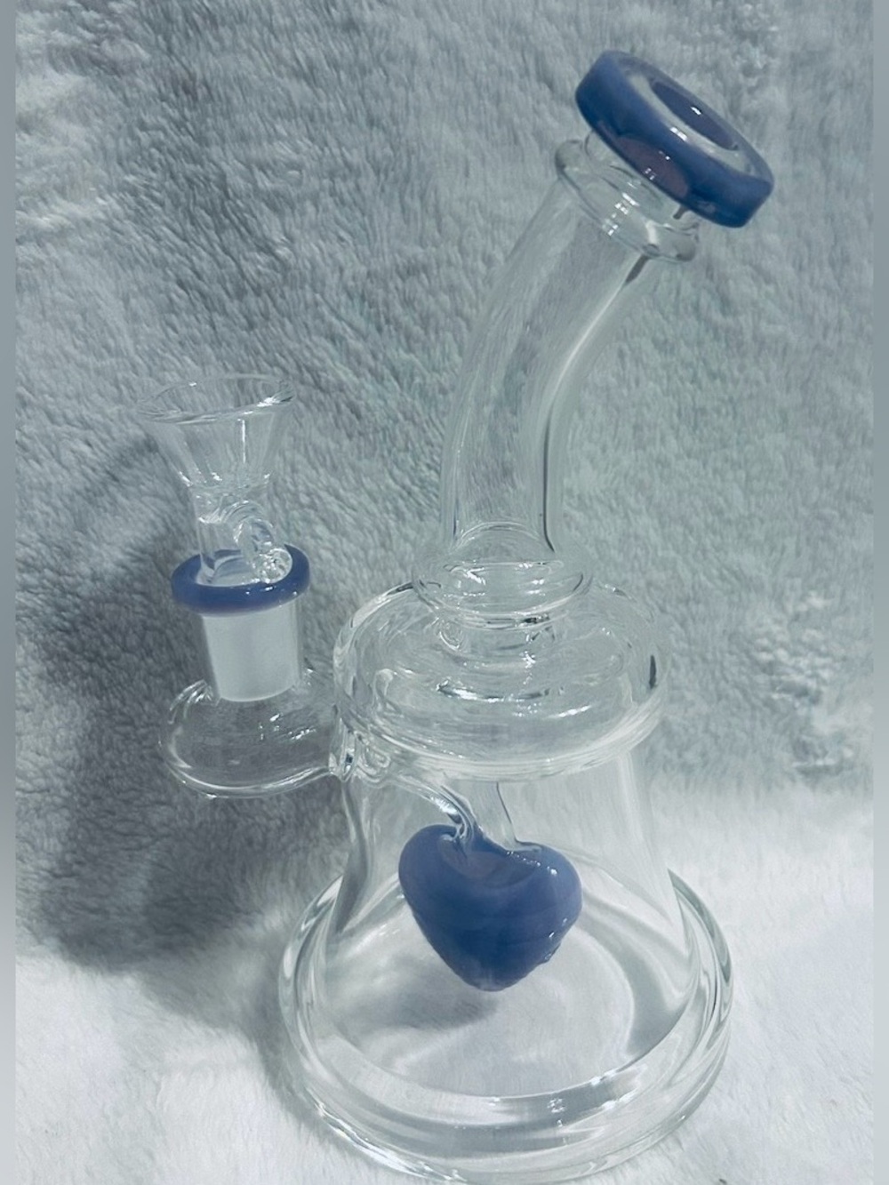Clear Glass Water Piece with Heart Accents